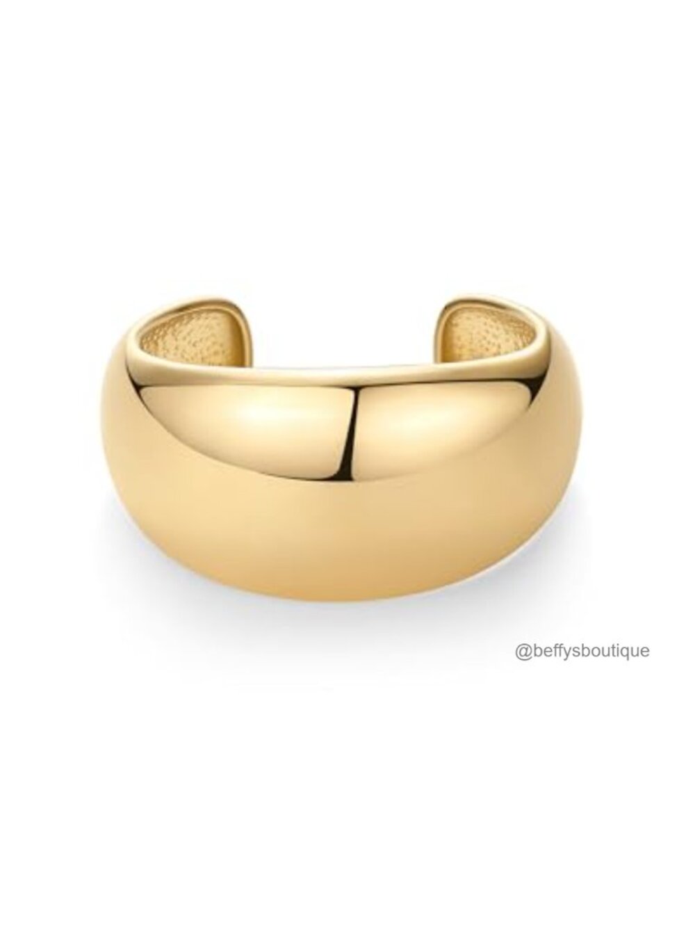 14K Gold Plated Chunky Cuff Bracelet Stainless Steel Bangle